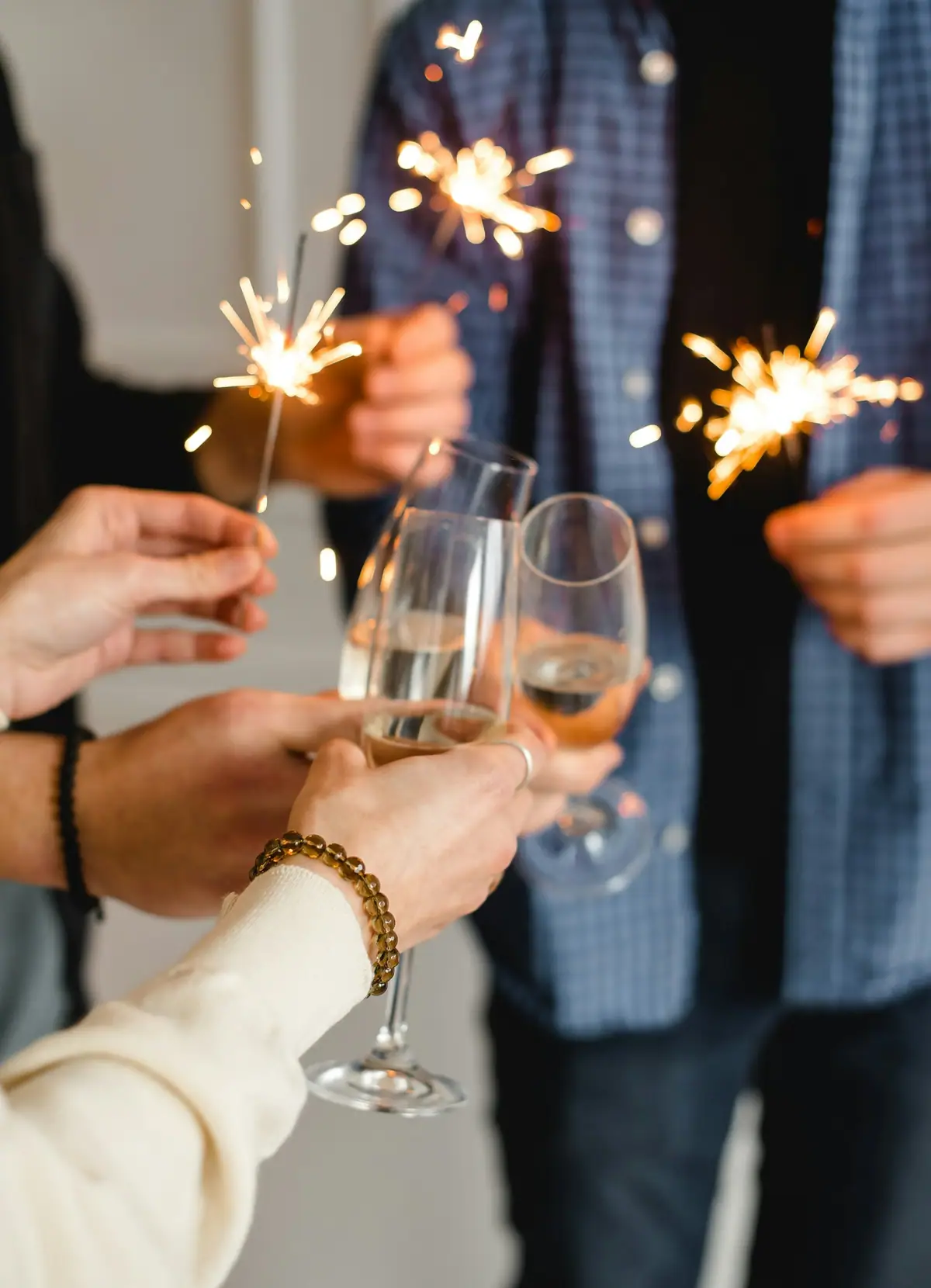 Sparklers et toast en loge